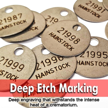 1.25" Cremation Identification Custom Tags (Small Size)