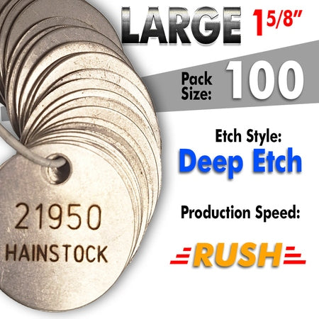 1.625" Cremation Identification Custom Tags (Large Size)