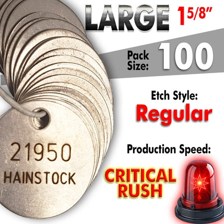 1.625" Cremation Identification Custom Tags (Large Size)