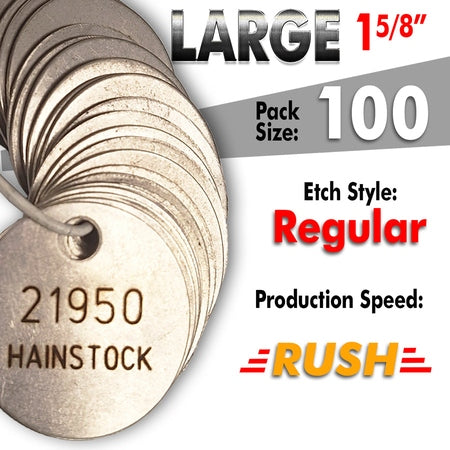 1.625" Cremation Identification Custom Tags (Large Size)