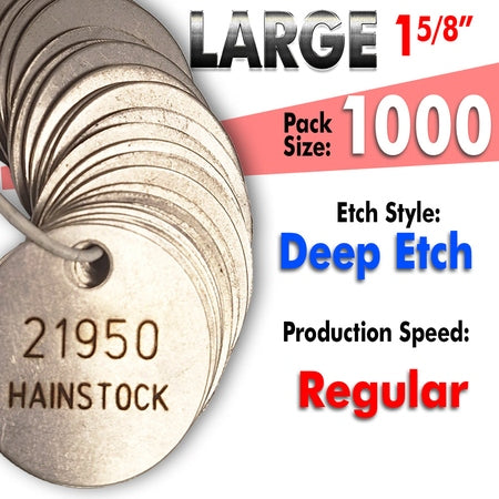 1.625" Cremation Identification Custom Tags (Large Size)