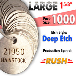 1.25" Cremation Identification Custom Tags (Small)