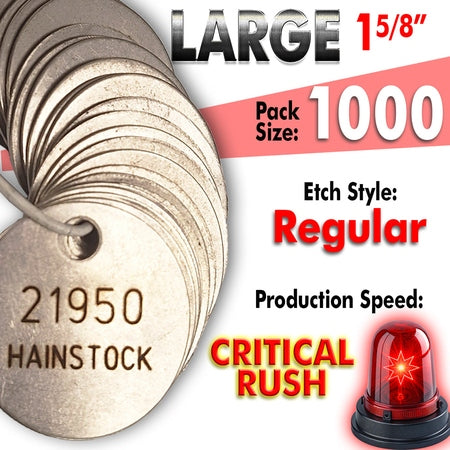 1.625" Cremation Identification Custom Tags (Large Size)