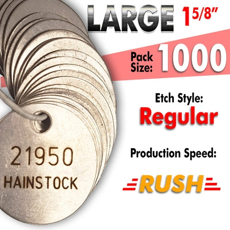 1.625" Cremation Identification Custom Tags (Large Size)