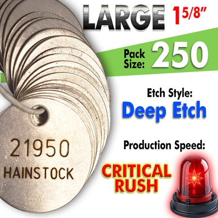 1.625" Cremation Identification Custom Tags (Large Size)