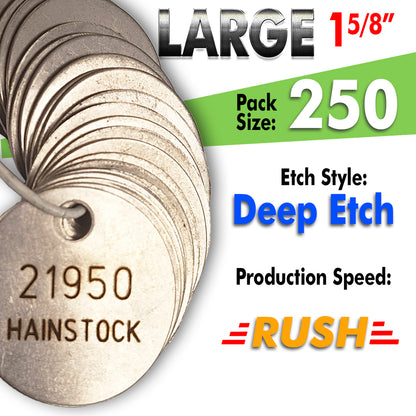 1.25" Cremation Identification Custom Tags (Small)