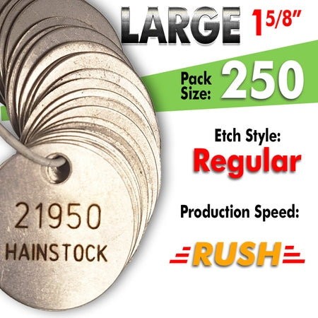 1.625" Cremation Identification Custom Tags (Large Size)