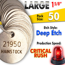 1.25" Cremation Identification Custom Tags (Small)