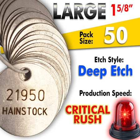 1.625" Cremation Identification Custom Tags (Large Size)