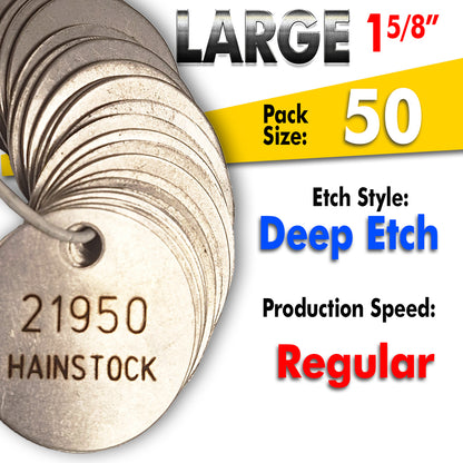 1.25" Cremation Identification Custom Tags (Small)