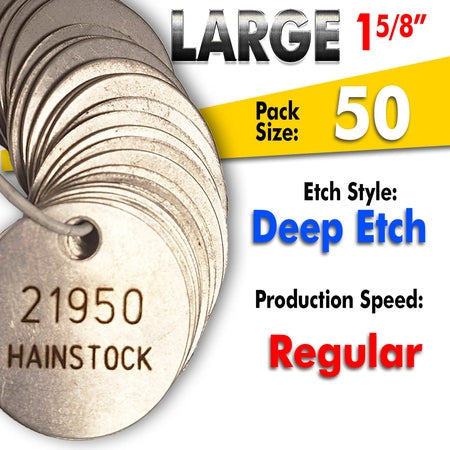 1.625" Cremation Identification Custom Tags (Large Size)