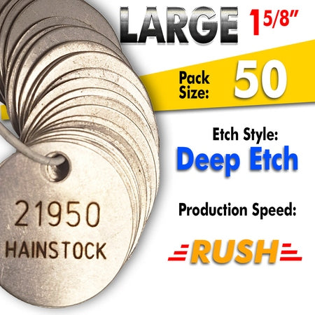 1.625" Cremation Identification Custom Tags (Large Size)