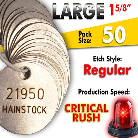 1.625" Cremation Identification Custom Tags (Large Size)