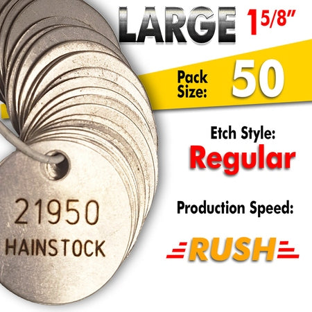 1.625" Cremation Identification Custom Tags (Large Size)