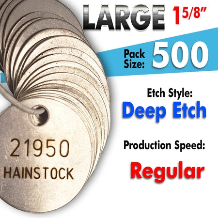 1.625" Cremation Identification Custom Tags (Large Size)