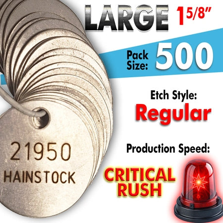 1.625" Cremation Identification Custom Tags (Large Size)