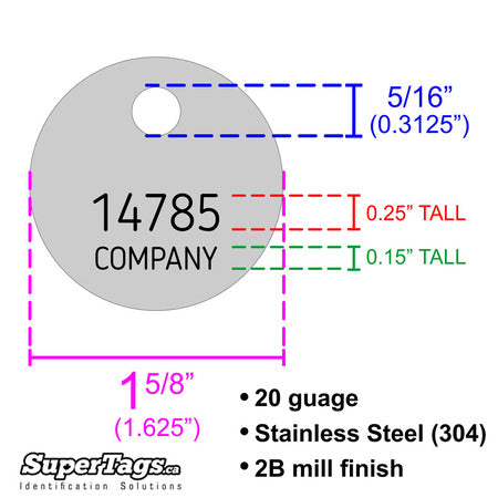 1.25" Cremation Identification Custom Tags (Small)