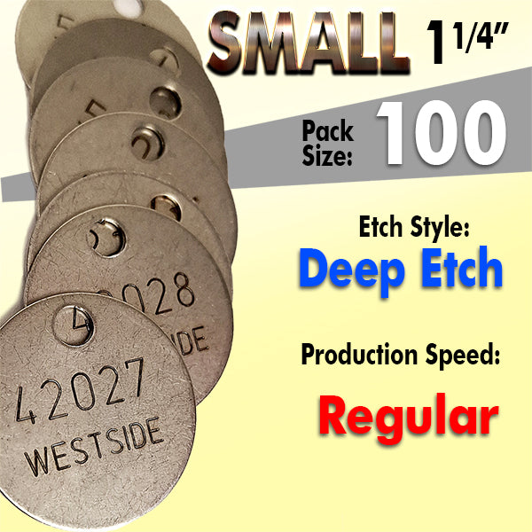 1.25" Cremation Identification Custom Tags (Small)