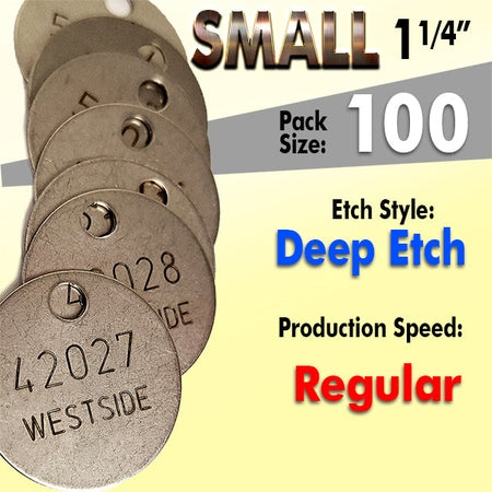 1.25" Cremation Identification Custom Tags (Small Size)