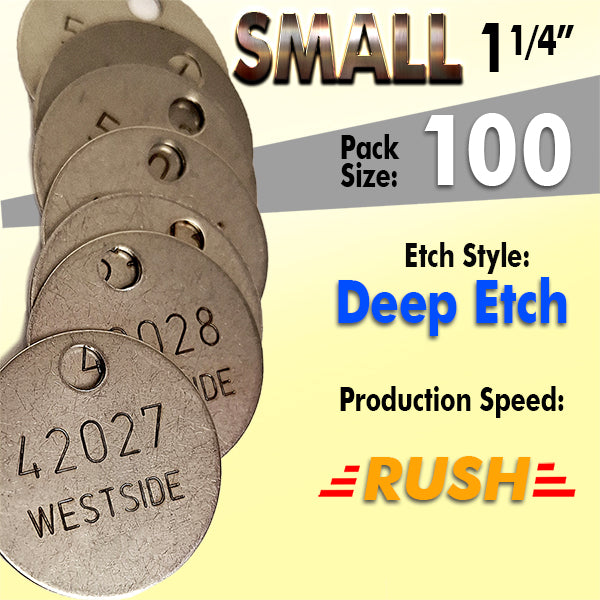 1.25" Cremation Identification Custom Tags (Small)