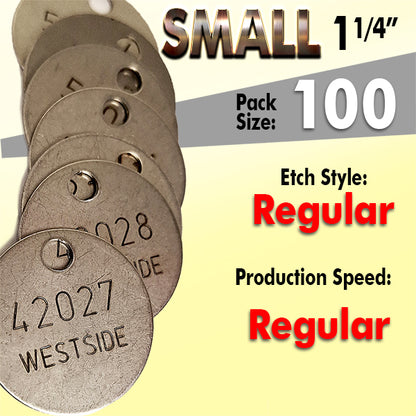1.25" Cremation Identification Custom Tags (Small)