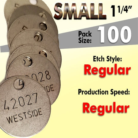 1.25" Cremation Identification Custom Tags (Small Size)