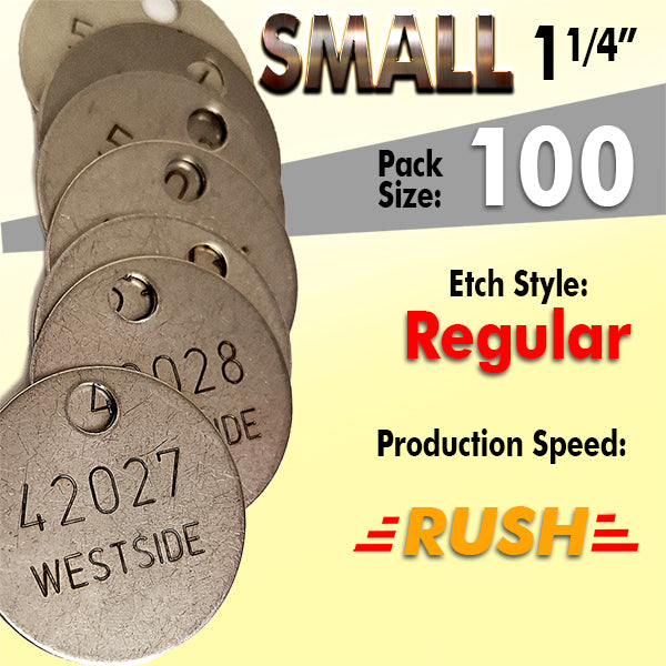 1.25" Cremation Identification Custom Tags (Small)