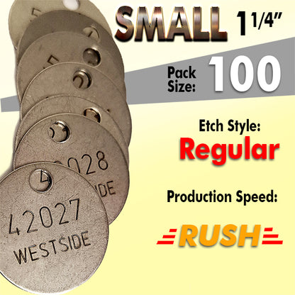 1.25" Cremation Identification Custom Tags (Small)