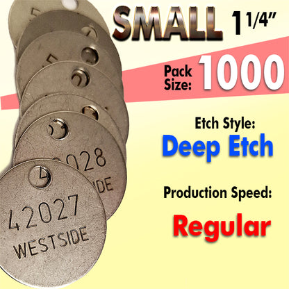 1.25" Cremation Identification Custom Tags (Small)