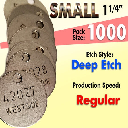 1.25" Cremation Identification Custom Tags (Small Size)
