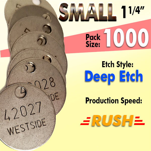 1.25" Cremation Identification Custom Tags (Small)