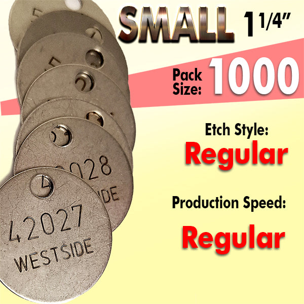 1.25" Cremation Identification Custom Tags (Small)