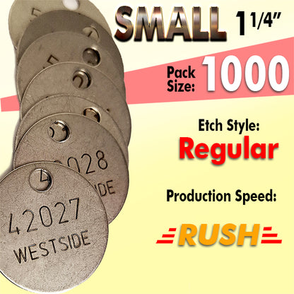 1.25" Cremation Identification Custom Tags (Small)