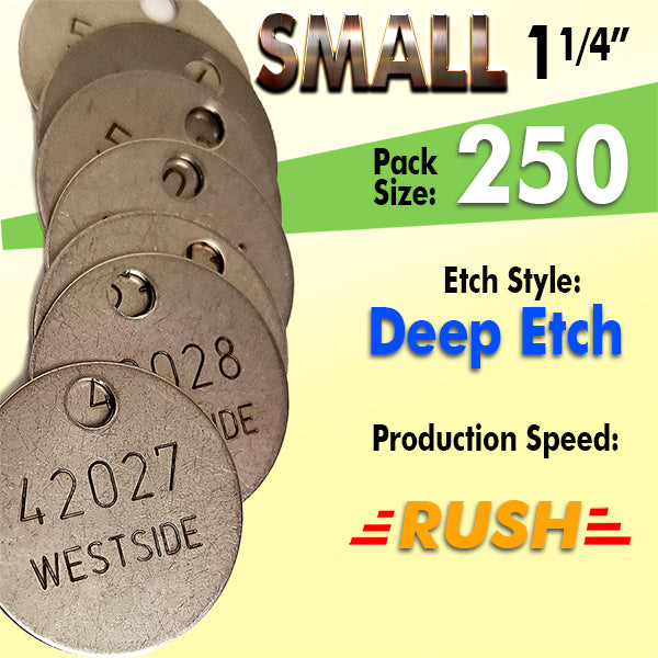 1.25" Cremation Identification Custom Tags (Small)