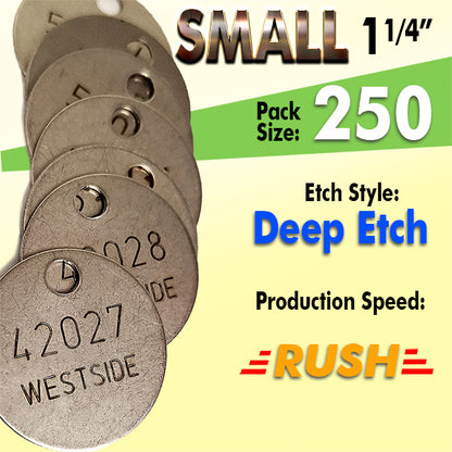 1.25" Cremation Identification Custom Tags (Small)