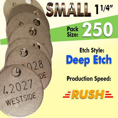 1.25" Cremation Identification Custom Tags (Small Size)