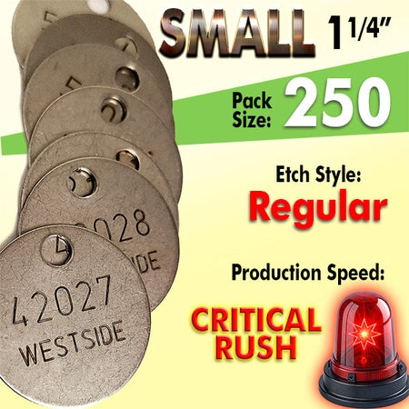 1.25" Cremation Identification Custom Tags (Small Size)