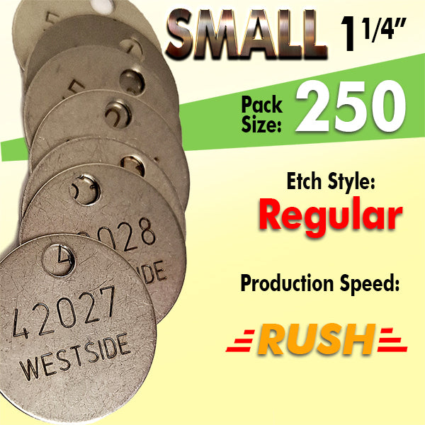 1.25" Cremation Identification Custom Tags (Small)