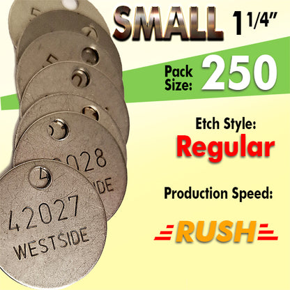 1.25" Cremation Identification Custom Tags (Small)