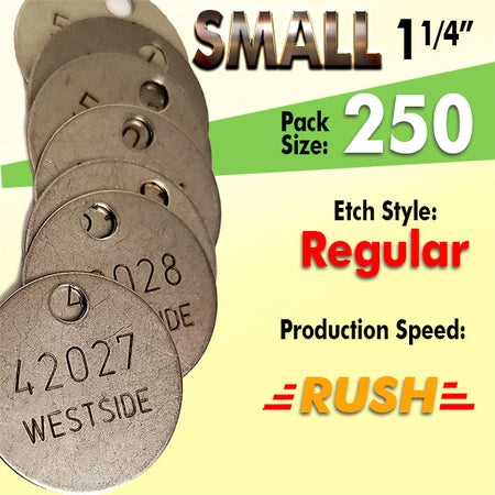 1.25" Cremation Identification Custom Tags (Small Size)