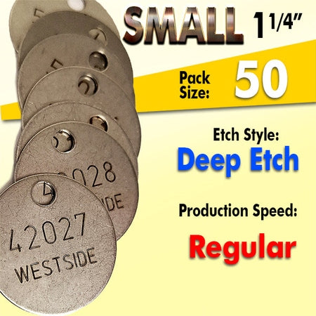 1.25" Cremation Identification Custom Tags (Small Size)