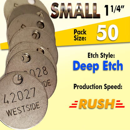 1.25" Cremation Identification Custom Tags (Small)