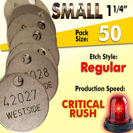 1.25" Cremation Identification Custom Tags (Small Size)