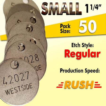 1.25" Cremation Identification Custom Tags (Small Size)