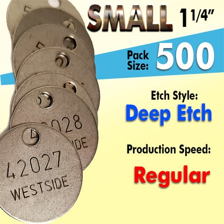 1.25" Cremation Identification Custom Tags (Small Size)