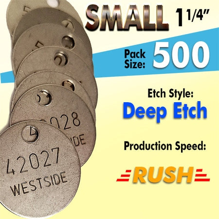 1.25" Cremation Identification Custom Tags (Small Size)