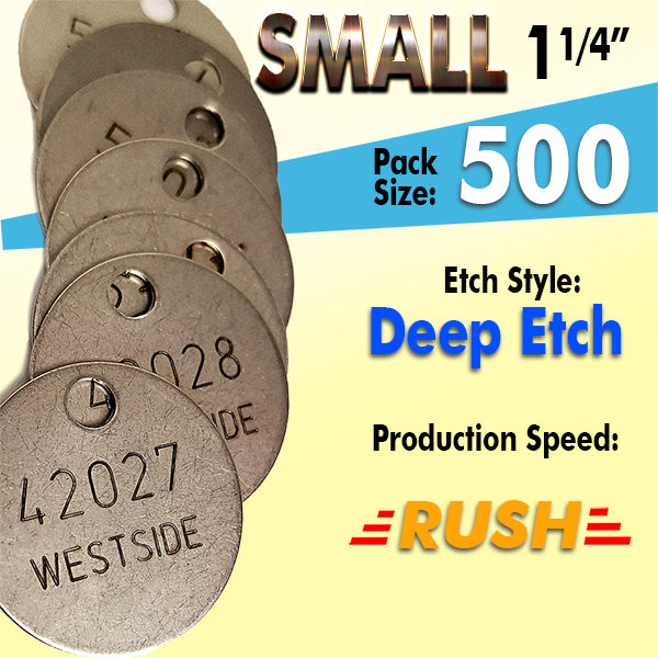 1.25" Cremation Identification Custom Tags (Small)