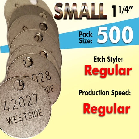 1.25" Cremation Identification Custom Tags (Small Size)