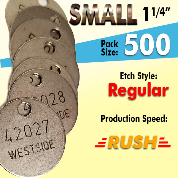 1.25" Cremation Identification Custom Tags (Small)