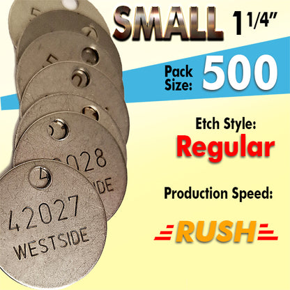 1.25" Cremation Identification Custom Tags (Small)